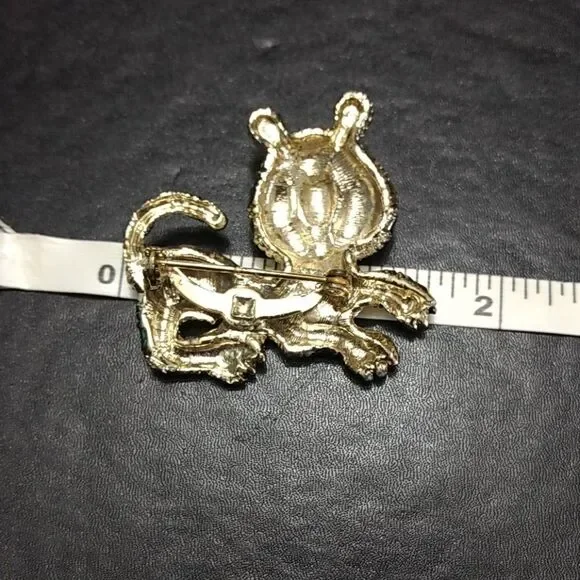 Gold tone tiger brooch - Picture 6 of 8